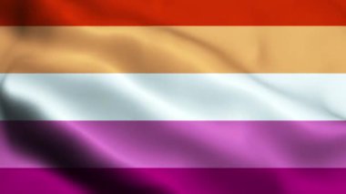 Gökkuşağı LGBT ilerleme bayrağı mavi gökyüzü yüksek kaliteli metin ile rüzgarı sallıyor