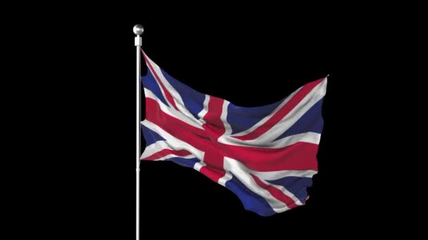風の中でイギリス国旗が掲揚されました — ストック動画