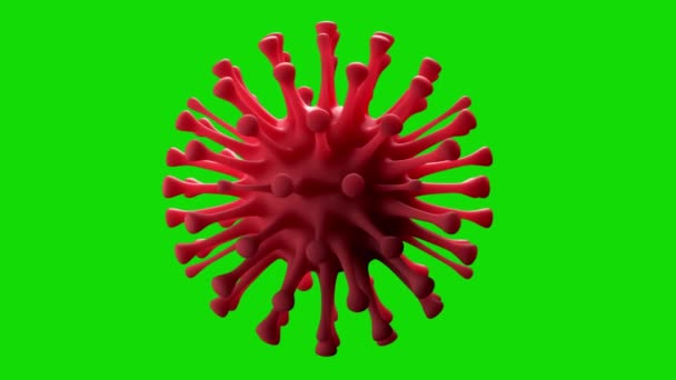 Микроскопическая Форма Движущегося Коронного Вируса Зеленый Экран 1080 — стоковое видео