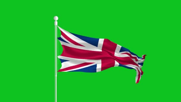 Verenigd Koninkrijk Zwaaien Vlag British National Gradiënt Achtergrond Animatie Resolutie — Stockvideo