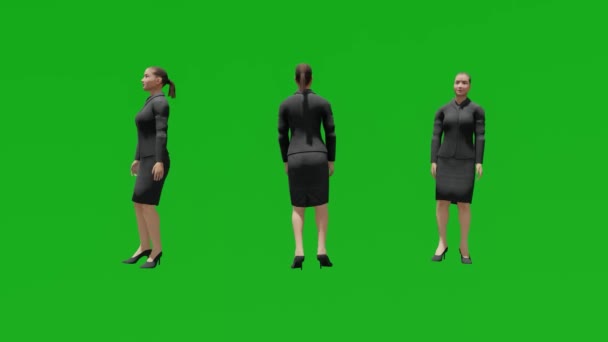 Αμερική Απασχολούν Γυναίκα Πόδια Και Μιλάμε Πράσινο Chroma Οθόνη Κλειδί — Αρχείο Βίντεο