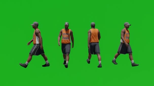 篮球运动员运动绿屏人隔离绿屏4K — 图库视频影像