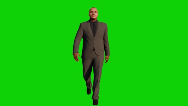 Animacja Prezesa Firmy Chodzącej Stadionie Zielony Ekran Chroma Key Animacja — Wideo stockowe