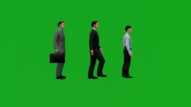 European Lawyer Adult Man Green Screen Animated Chroma Key — Stock Video