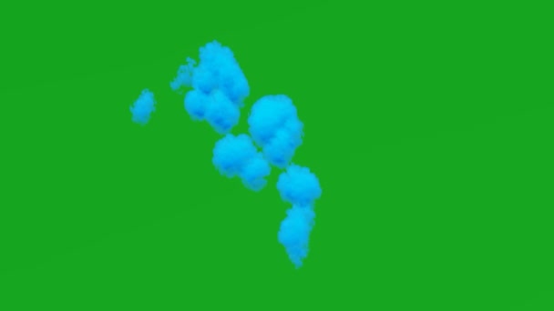 Pantalla Verde Humo Azul Quemando Quemando — Vídeos de Stock