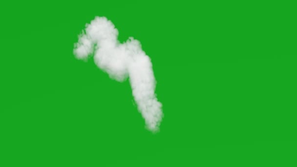 White Smoke Green Screen Blowing Shaking — Stock Video