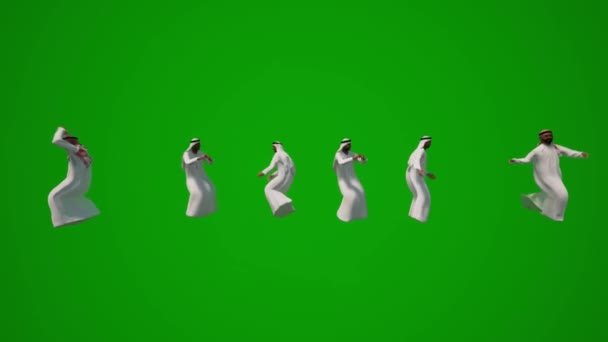 Flera Arabiska Sörjande Grön Skärm Sorg Och Ceremonier Moskén Animation — Stockvideo