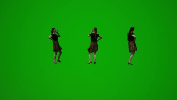Animowany Biały Kobieta Zielony Ekran Zakupy Torby Zakupy Podróży — Wideo stockowe