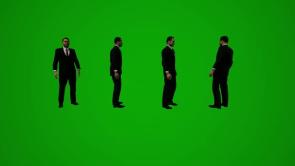 Animação Terno Homem Governo Tela Verde Dançando Celebrando Escritório — Vídeo de Stock