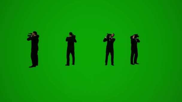 Animace Muž Oblek Vládní Oficiální Zelené Obrazovce Procházky Kanceláři Mluvení — Stock video
