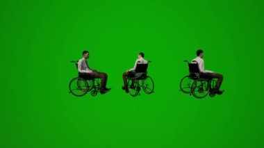 3D hükümet müfettişi yeşil ekranda oturuyor, dinleniyor ve çeşitli görüşler sunuyor.