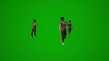 3D emekli kadın, yeşil ekran dansı ve evde ailesiyle kutlama farklı açılardan.