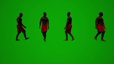 3D siyah cankurtaran botu yeşil ekranda yürüyor ve alışveriş yapıyor ve adaya birçok farklı açıdan yüksek kaliteli kroma sunuyor.