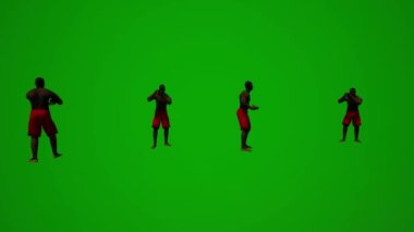 3D siyah cankurtaran botu yeşil ekranda yürüyor, ilgileniyor ve telefon ve arkadaşlarla konuşuyor.