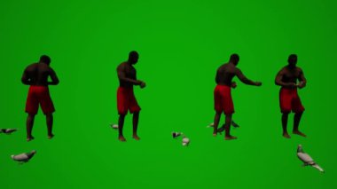 3D siyah cankurtaran botu yeşil ekranda yürüyor, ilgileniyor ve telefon ve arkadaşlarla konuşuyor.