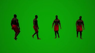 3D siyah cankurtaran botu yeşil ekranda yürüyor, ilgileniyor ve telefon ve arkadaşlarla konuşuyor.