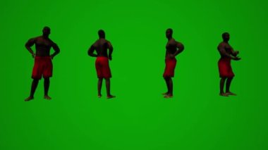 3D siyah cankurtaran botu yeşil ekranda yürüyor, ilgileniyor ve telefon ve arkadaşlarla konuşuyor.