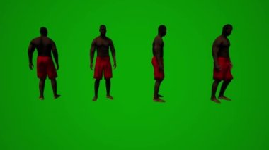 3D siyah cankurtaran botu yeşil ekranda yürüyor, ilgileniyor ve telefon ve arkadaşlarla konuşuyor.