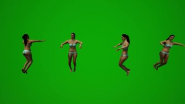 3D, güzel Amerikan kadınlarını yeşil perde arkasında dans ederken ve arkadaşlarıyla partide kutlama yaparken çekti.