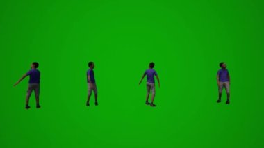 Üç boyutlu birkaç anaokulu çocuğu yeşil ekran arka planı oynuyorlar, konuşuyorlar ve okuldaki arkadaşlarıyla oturuyorlar.