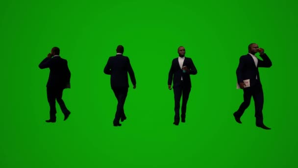 Male Bodyguard Actor Green Screen Shopping Traveling Cinema Several Different — Stock Video