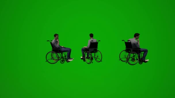Man Company Employee Green Screen Sitting Working Resting Several Different — Stock Video