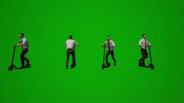 Мужчина Инспектор Правительства Зеленый Экран Танцует Говорить Ходить Офису Несколько — стоковое видео
