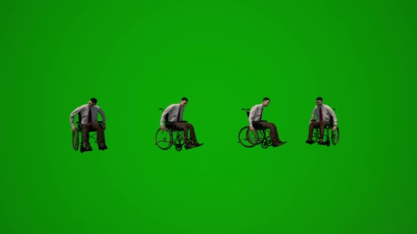 Людина Уряд Інспектор Зелений Екран Сидить Розслабляється Розмовляє Офіс Кілька — стокове відео