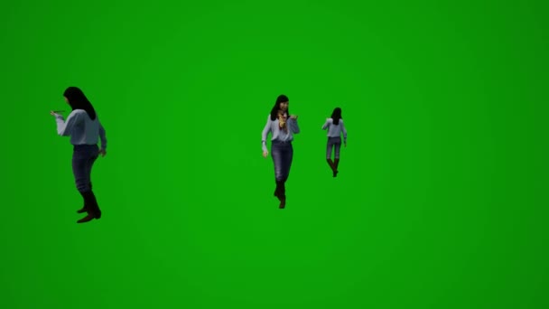 Asian Marketer Woman Green Screen Shopping Promoting Products Store Several — Stock Video