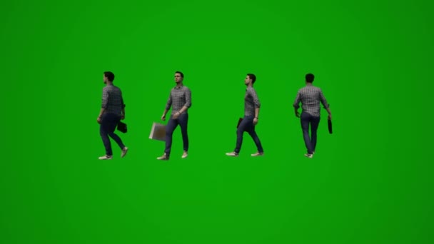 Людина Компанія Співробітник Зелений Екран Покупки Подорожі Кілька Різних Поглядів — стокове відео