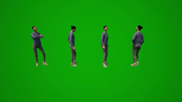 Trenażer Fitness Kobiet Zielony Ekran Zakupy Podróże Dla Zawodów Sprzętu — Wideo stockowe