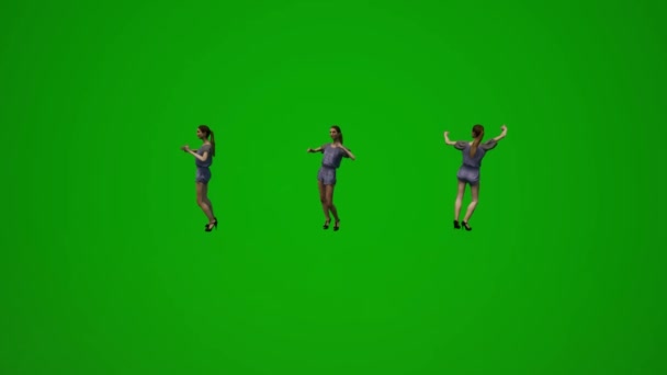 Bayan Mağaza Asistanı Yeşil Ekran Dansı Tezahürat Daha Fazla Satış — Stok video