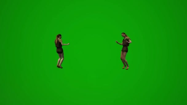 Assistente Negozio Femminile Green Screen Dancing Tifo Festeggiare Più Vendite — Video Stock