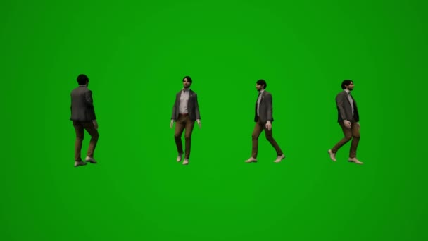 Amerikan Erkek Üniversite Profesörü Yeşil Ekran Dansı Eğlenceli Koçlar Toplantısı — Stok video