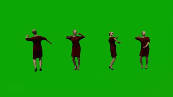 Blondýny Americká Žena Právník Zelená Obrazovka Slaví Tančí Vítězství Soudu — Stock video