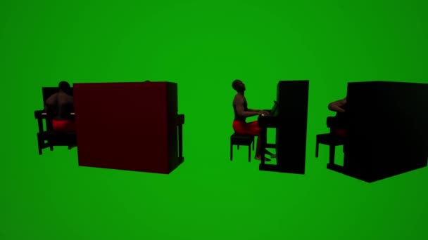 3D黒救命艇緑の画面座って世話をし いくつかの異なるビューを話す高品質のクロマ — ストック動画