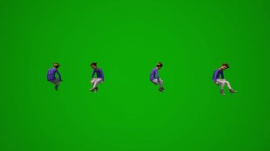 3D birkaç farklı Amerikalı kız öğrenci okul bahçesinde oynayıp arkadaşlarıyla konuşuyor ve birkaç farklı görüş yürütüyor.