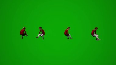 3D birkaç farklı Amerikalı kız öğrenci okul bahçesinde oynayıp arkadaşlarıyla konuşuyor ve birkaç farklı görüş yürütüyor.