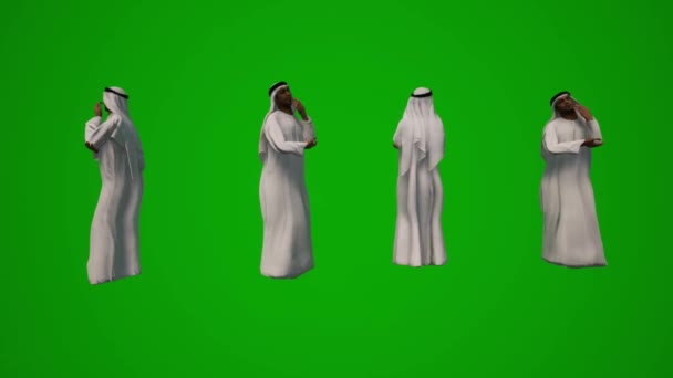 Group Different Uae Arab Muslim Men Green Screen Background Shopping — Stock Video