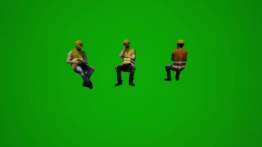 İnşaat işçisi yeşil ekran, çalışma, yürüyüş, dans, mobil, konuşma, oturma ve uyku inşaat işçisi yeşil ekran, çalışma, yürüyüş, dans, mobil, konuşma, oturma ve uyku