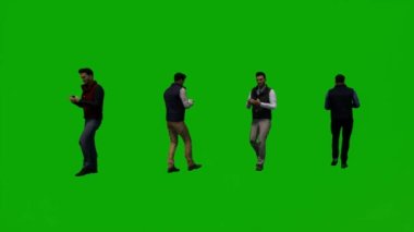 Öğrenci çocuk yeşil ekranı canlandırdı, yürüdü, dans etti, cep telefonuyla konuştu, alışveriş yaptı, oturdu, çeşitli eyaletlerde uyudu..