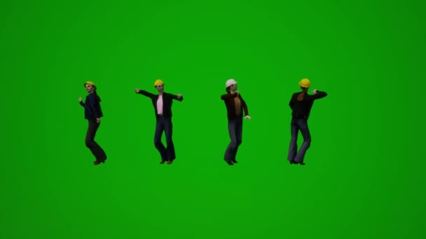 Boyutlu Genç Amerikalı Kadın Yeşil Ekran Kutlama Dans Farklı Animasyon — Stok video