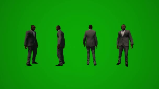 Siyah Adamı Yeşil Ekranda Yürüyen Cep Telefonu Konuşan Konuşan Konuşan — Stok video