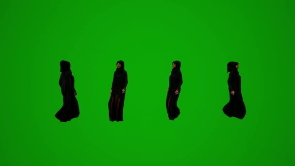 アラブの女大人の緑の画面母は歩くモバイルアイデアダンスサイトアラブの女大人の緑の画面母は歩くモバイルアイデアダンスサイト — ストック動画