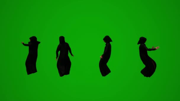 Араб Женщина Взрослая Зеленый Экран Мать Ходить Говорить Мобильные Идеи — стоковое видео