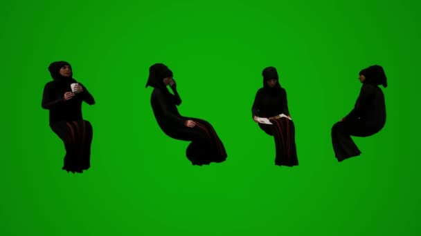 Araber Frau Erwachsene Green Screen Mutter Fuß Reden Mobile Idee — Stockvideo