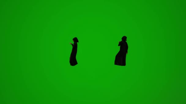 Arab Γυναίκα Ενήλικας Πράσινο Οθόνη Μητέρα Πόδια Μιλάμε Κινητό Ιδέα — Αρχείο Βίντεο