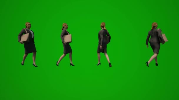 Animatie Verschillende Europese Vrouwelijke Moderators Groen Scherm Winkelen Met Winkelwagentje — Stockvideo