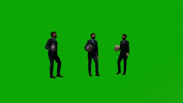Adamı Yeşil Ekran Yürüme Çalışma Dans Uyku Sitesi Konuşma Mobil — Stok video