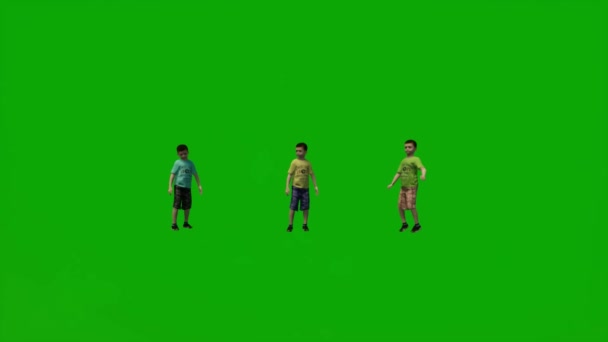 Boy Green Screen Playing Running Thinking Standing Dancing Walking Sitting — Stock video